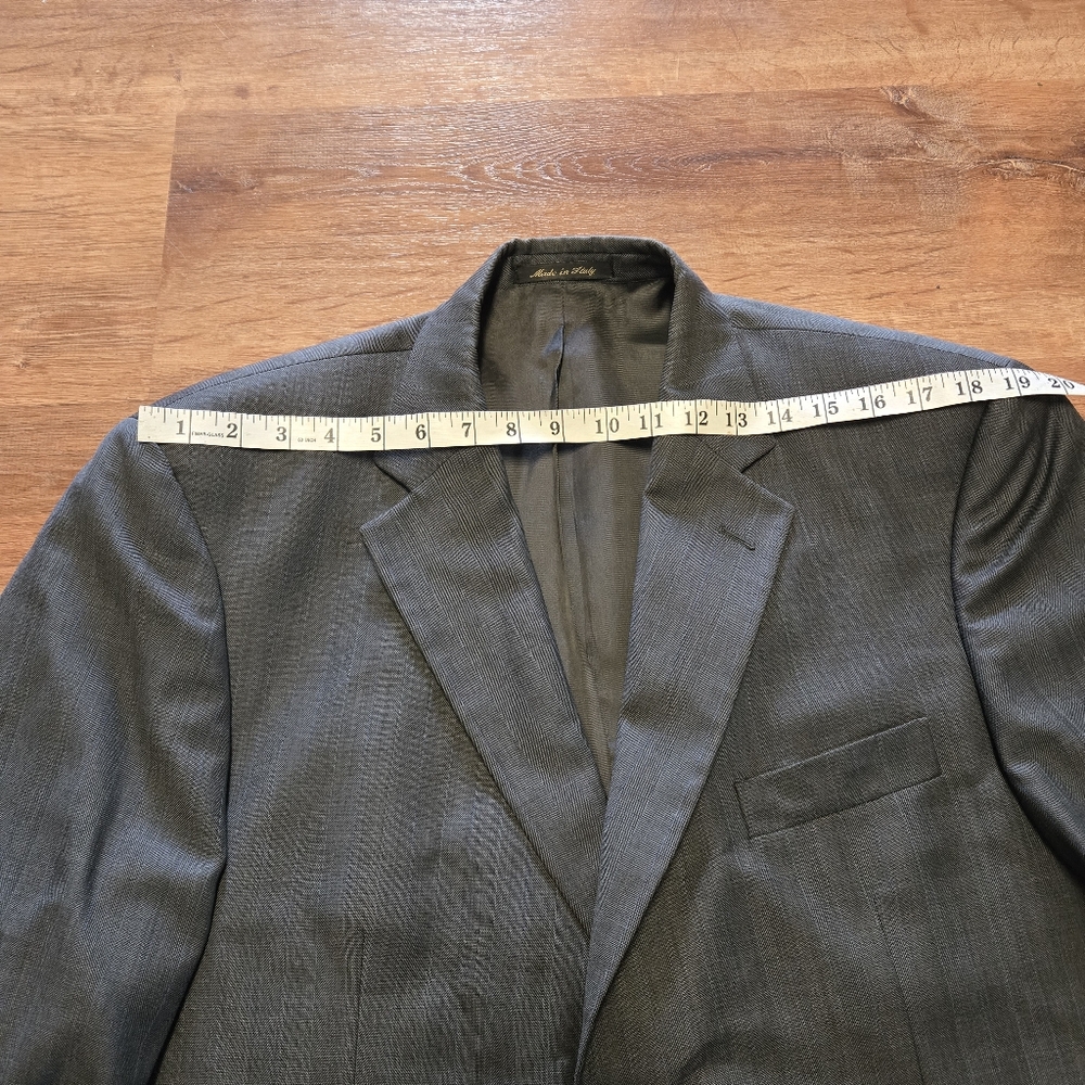 Pronto Uomo Firenzi  Gray Wool Sport Coat Made In Italy Super 100 Zignone 44L - Picture 5 of 9